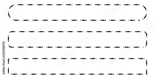 Fotografía Three horizontal rectangular frames arranged vertically on a plain white backgro