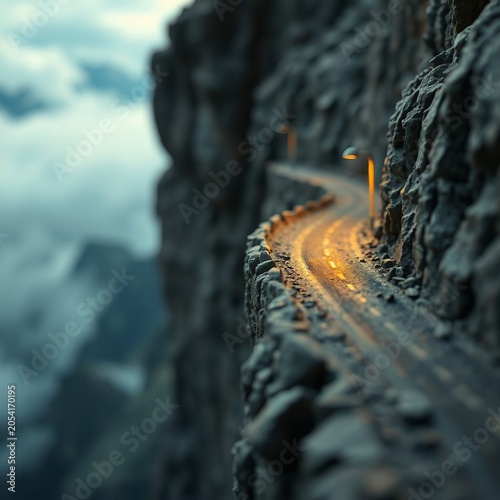 Road on the edge of a cliff