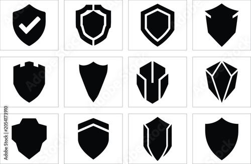 Black geometric arrow symbols on white background, black arrows geometric shapes