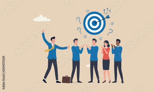 Tableau sur toile Effectiveness bullsey cost reach goal or target, practice until succeed concept,