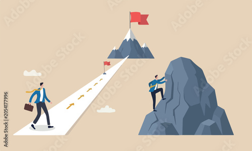 Tableau sur toile success to reach The style of the illustration is modern, flat design with clean
