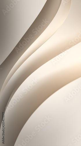 Elegant abstract beige background with smooth flowing curves and soft gradient shadows. Minimalist modern design ideal for luxury branding, digital wallpapers, and stylish presentations