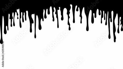 Fotografie Dripping liquid silhouette against a white background stark monochrome design
