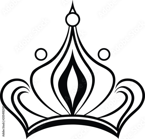 Bild auf Leinwand Crown silhouette on a white background ornate regal headwear design royal tiara