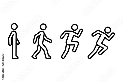 Foto Human Locomotion Progression Vector Icon Set