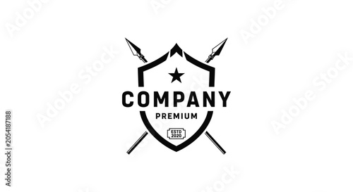 Obraz na plátne Company premium shield logo with swords
