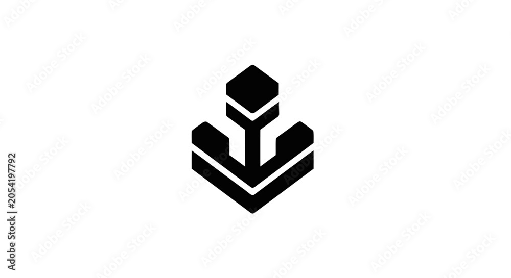 Fototapeta premium Black and white cube shape design.