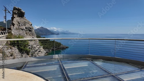 Scenic panoramic coastal view near Maratea, in the Basilicata region of Italy.