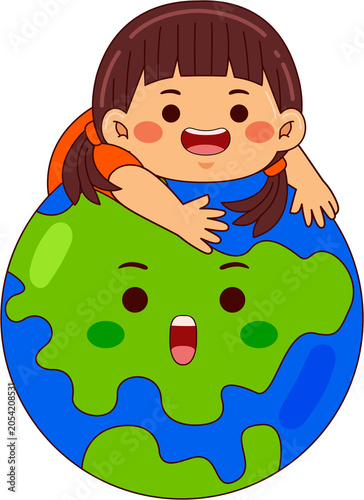 kids world environment day illustration