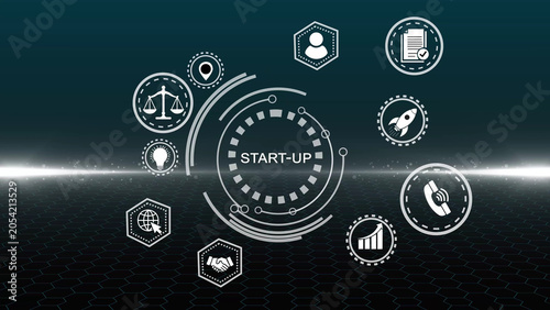 Fotografi Start Up Concept Futuristic Tech Design Business Innovation Digital Marketing St
