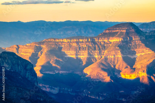 Golden hour in the forest of the Sierra Madre Occidental in Mexiquillo, Durango