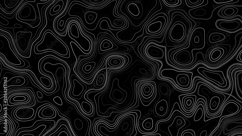 Fototapeta premium Topographic contour map on dark background. Vector grid map.