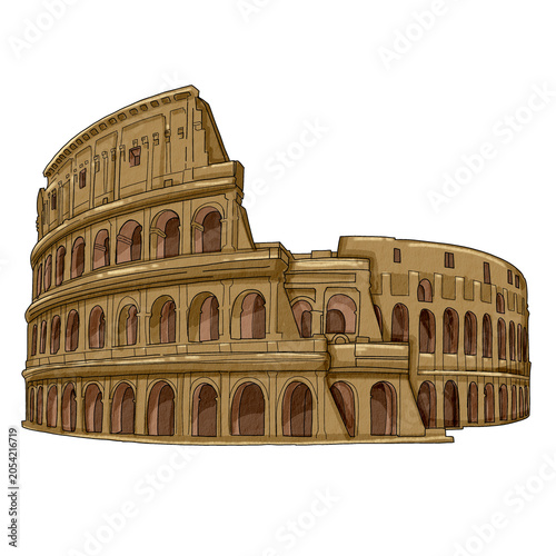 Ancient roman colosseum stone structure  iconic landmark in italy. Perfect for travel guides, history books, or educational websites.