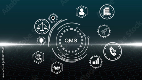 Foto Quality management system business and industrial technology concept