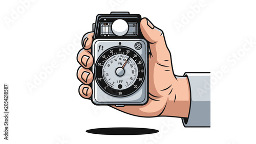 Konstfotografi Handheld Analog Light Meter Vector Illustration