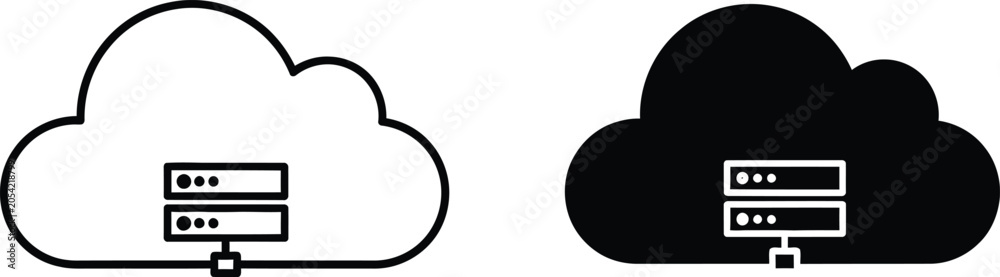 Fototapeta premium Cloud storage servers icon comparison