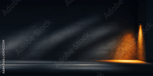 Bild auf Leinwand Abstract glowing light in dark night sky with smoke fog loop background animatio