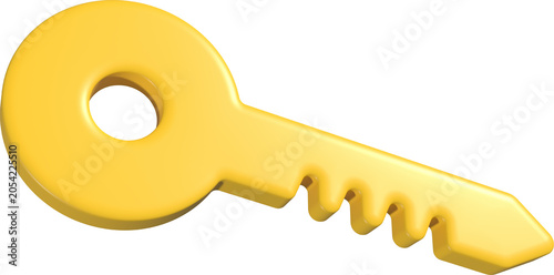 golden key isolated on white