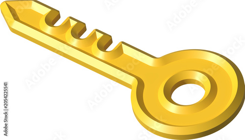golden key isolated on white