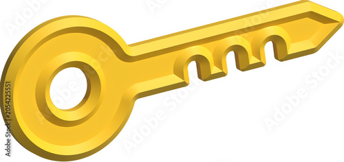 golden key isolated on white