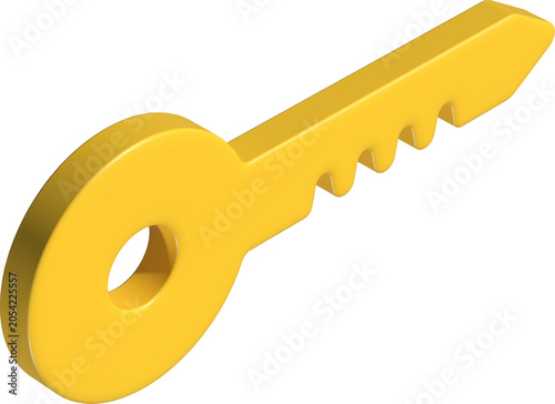 golden key isolated on white