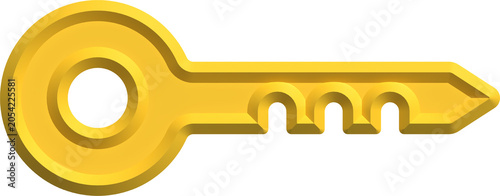 golden key isolated on white