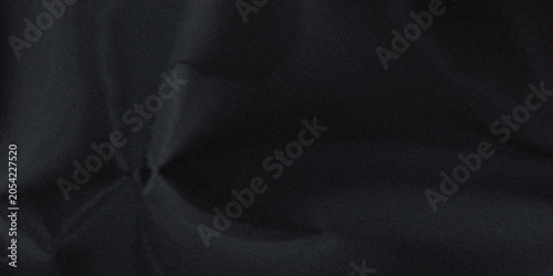 Obraz na plátně Abstract dark black silk fabric texture with soft folds and shadows illustration