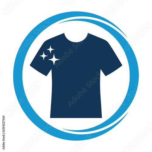 Navy blue t-shirt with white stars on sleeve