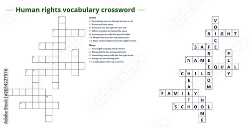 Social justice vocabulary crossword puzzle with answer key