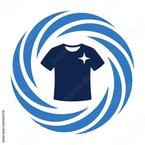 Navy blue t-shirt with white star logo on chest