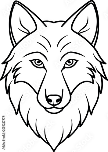 Minimalist Wolf Face Silhouette Vector Graphic