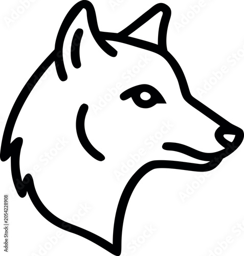 Minimalist Wolf Face Silhouette Vector Graphic