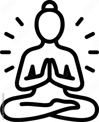 Bilde på lerret Meditating figure in lotus position, zen, mindfulness, spiritual enlightenment i