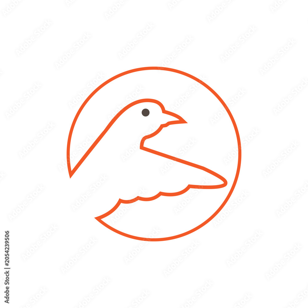 Obraz premium Bird logo design, bird icon, birds symbol, Eagle logo, Flying bird logos, Creative abstract bird logo, Falcon wings, birds logo,