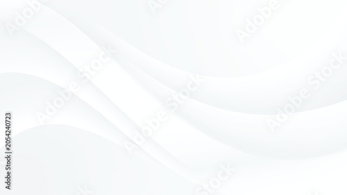 Schilderij op canvas Abstract white wavy background with smooth curves and light gray shadows