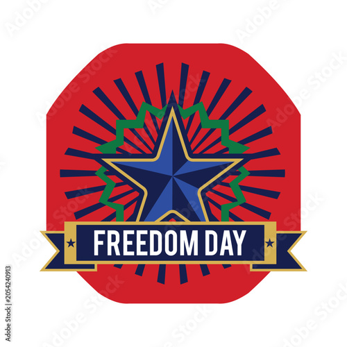 Modern Juneteenth Freedom Day Emblem