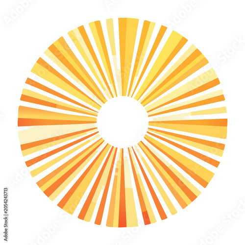 Yellow and orange sun rays vector graphic
