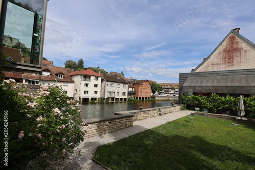 Bilde på lerret La rivière la Loue dans la ville de Ornans, ville de Ornans, département du Doub