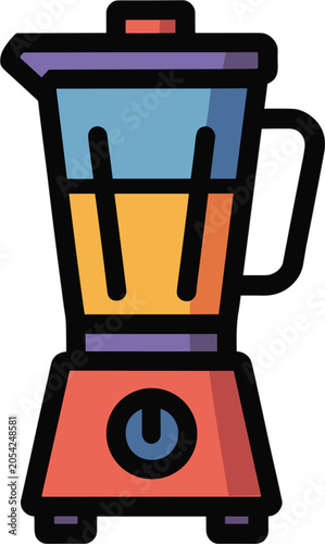 colorfull blender on white background.