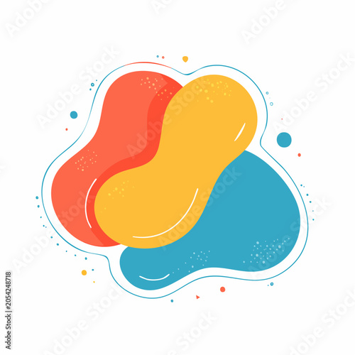 Abstract Organic Shapes with Textured Fill