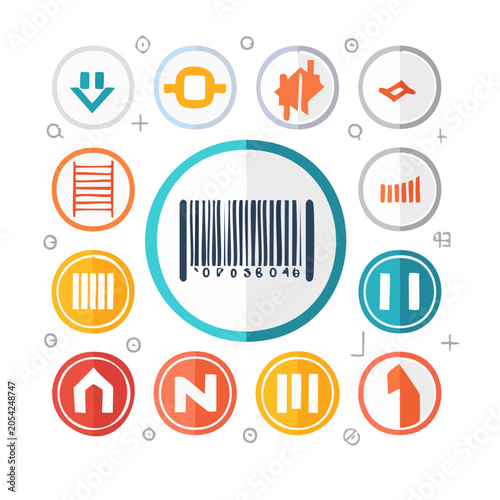 Barcode Icons Flat Design