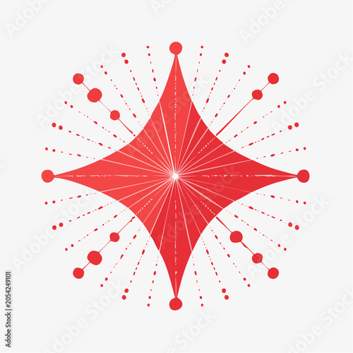 Red Starburst Graphic with Dots