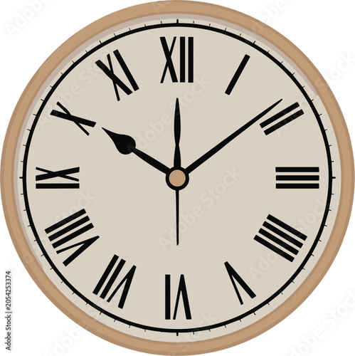 wall clock isolated on white background.