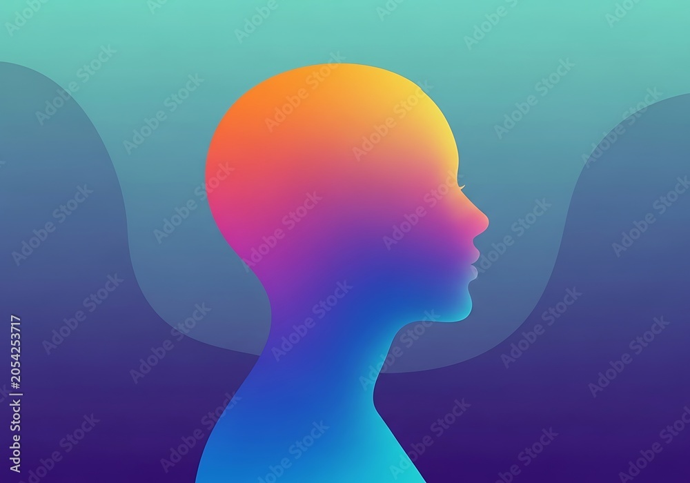 Obraz premium Colorful Silhouette of a Child with Abstract Background.