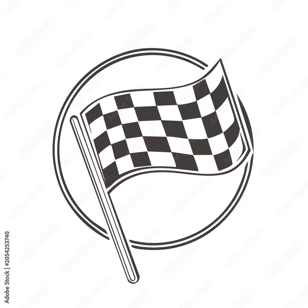 Obraz premium Checkered Flag Vector Illustration