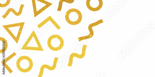 Canvastavla Gold geometric shapes and lines festive vector illustration on white background