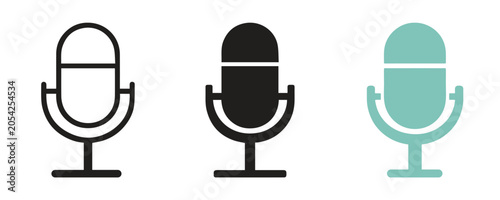Microphone Bundle Vector Icon Set