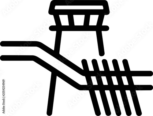 Abstract Airport Terminal and Runway Icon Symbol