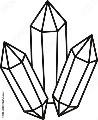 Photography Geometric Crystal Cluster Outline Icon