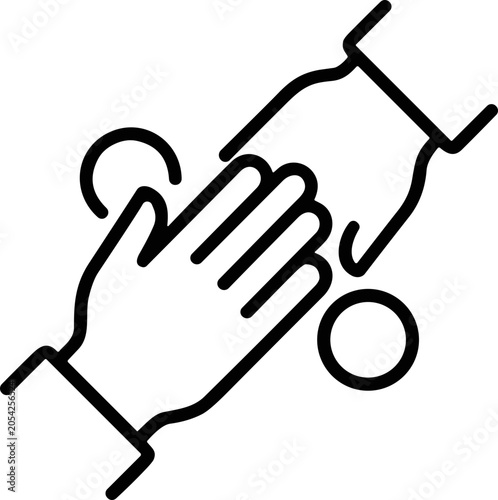 Foto Helping Hands Icon: Partnership, Support, Cooperation, Teamwork, Unity, Connecti